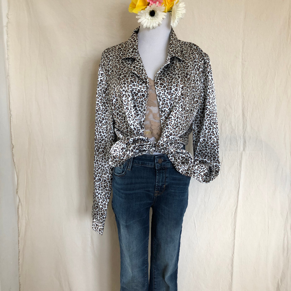 Leopard Print Shirt/Blouse S-M!  NEW!